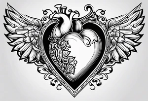Simple Heart with the letters MS inside tattoo idea