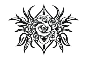 A lot of small roses in a diamond shape tattoo idea