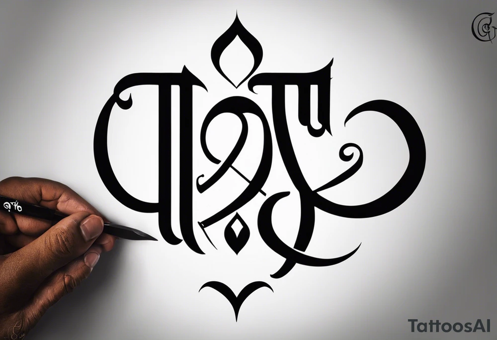 Tattoo ਨਿਰਭਉ ਨਿਰਵੈਰ written in Gurmukhi written text. Add symbols for strength and love tattoo idea