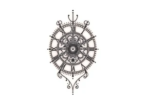 vintage roman numerals within ornate clockwork mechanism tattoo idea