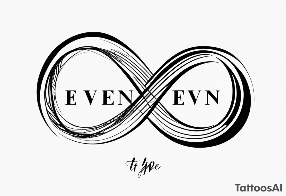 infinity symbol and the words EVEN IF type font tattoo idea