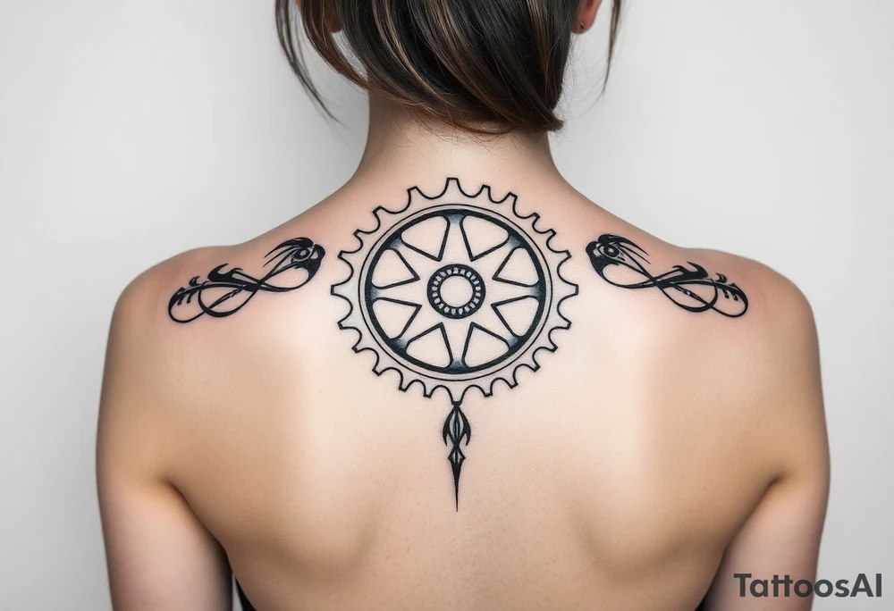 tribal bicycle cog tattoo idea