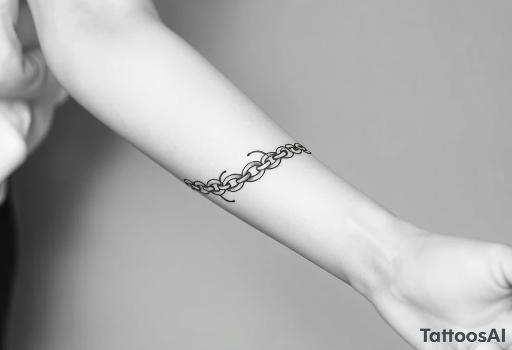 Une grande chaîne épaisse qui tourne tout autour du bras tattoo idea