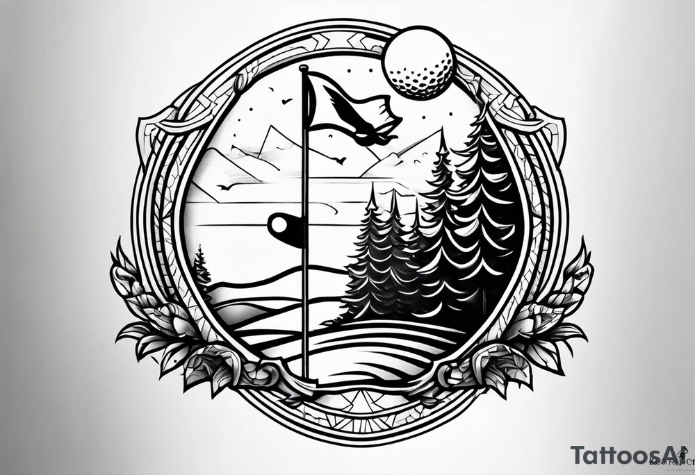 Golf theme shoulder tattoo for men tattoo idea
