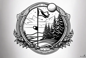 Golf theme shoulder tattoo for men tattoo idea