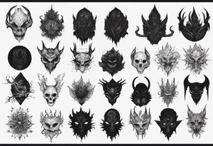 A black faceless shadow creature tattoo idea