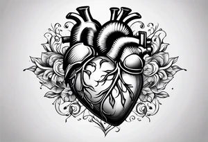 heart with 4 wheels tattoo idea