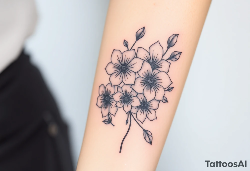 Chemical representation of Bipolar disorder 
 with flowers and fade from color to black and white tattoo idea