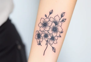 Chemical representation of Bipolar disorder 
 with flowers and fade from color to black and white tattoo idea