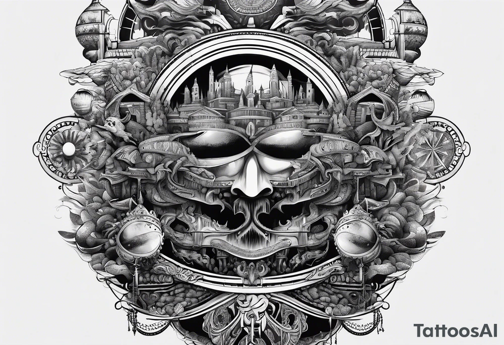 Dystopian couloseum tattoo idea