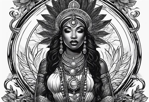 Black Goddess of sativa tattoo idea