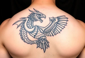 dragon and owl tattoo idea