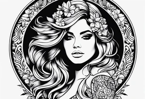 Lana del rey blackwork tattoo idea