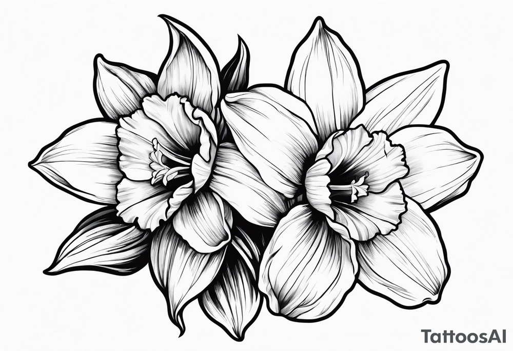 Daffodil birth flower chain tattoo idea