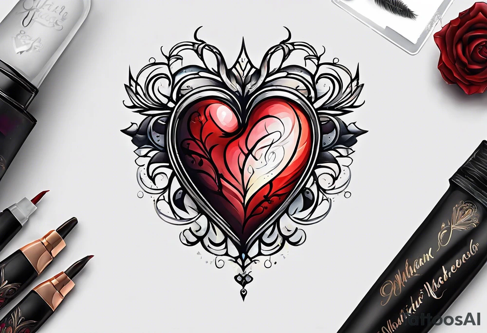 heart tattoo with open in middle tattoo idea