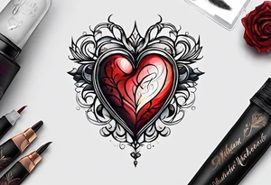 heart tattoo with open in middle tattoo idea