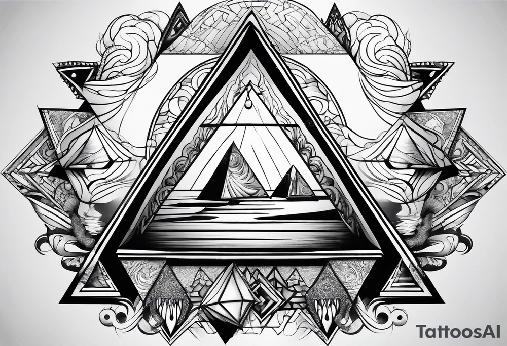 psychedelic triangle tattoo idea