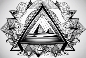 psychedelic triangle tattoo idea