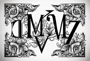 I need a tattoo and it has the letters M, Z, V, M, these are the letters that my children's and husband's names start with. something original tattoo idea