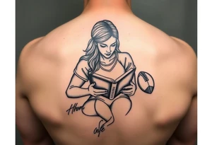 Heather, reading, football, music, mom, wife, son tattoo idea