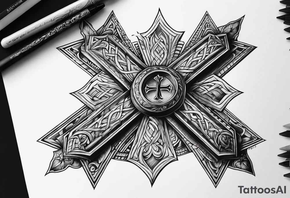 Just a Cross with Roman numeral Jan 18 2023 tattoo idea