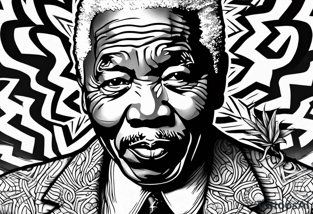 Nelson Mandela smoking cigarette tattoo idea