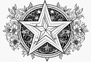 whimsical star and willow tattoo idea