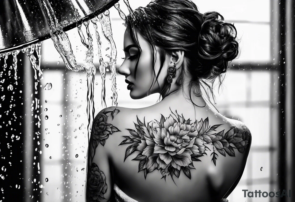 a shower that rains cold water tattoo idea