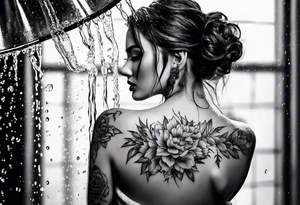 a shower that rains cold water tattoo idea