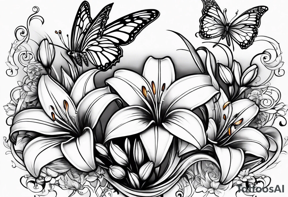 Children names stars lillies books Book fantasy butterflies halfsleeve forearm tattoo idea