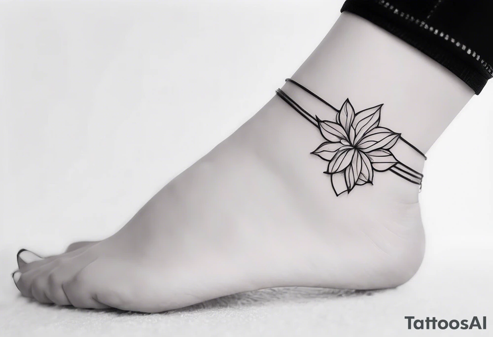 realistic feminine ankle bracelet tattoo tattoo idea
