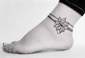 realistic feminine ankle bracelet tattoo tattoo idea