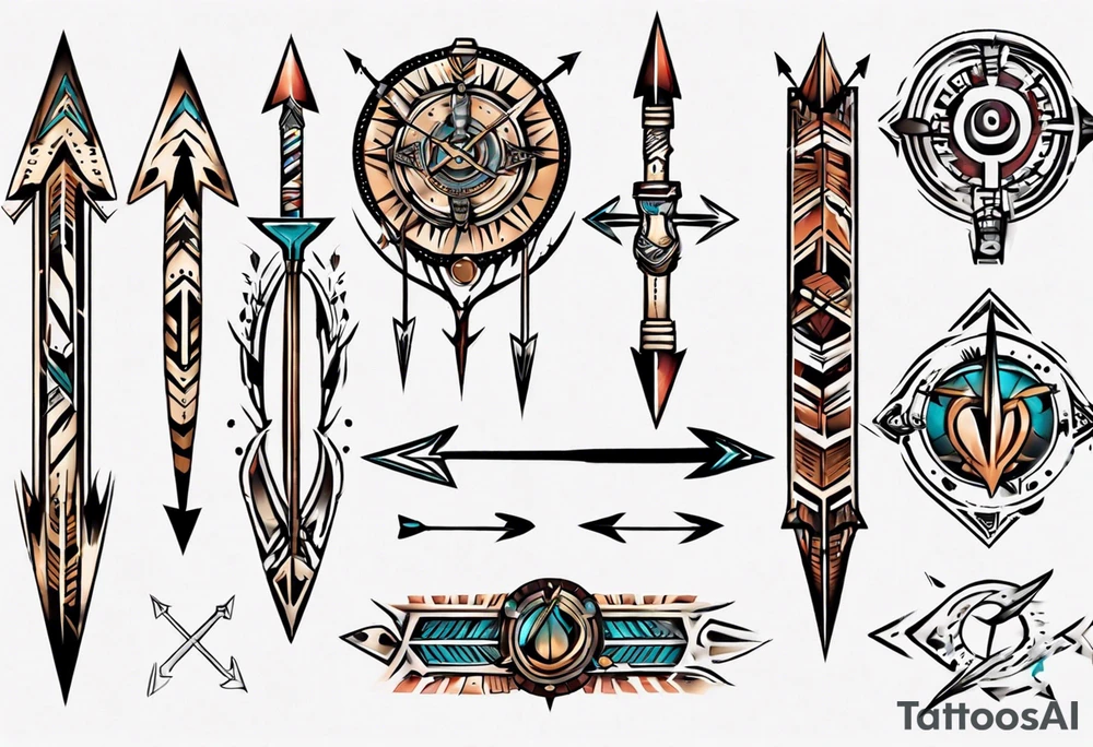 arrow and roman numerals tattoo idea