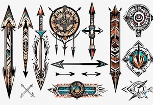 arrow and roman numerals tattoo idea