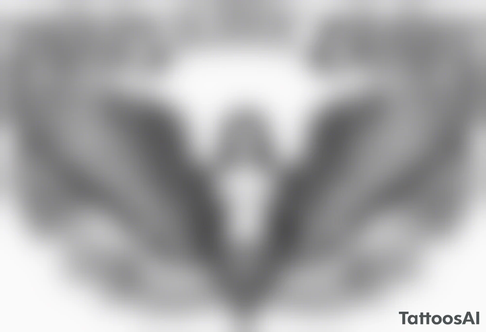 The word Glenn on a banner with angel Wings tattoo idea