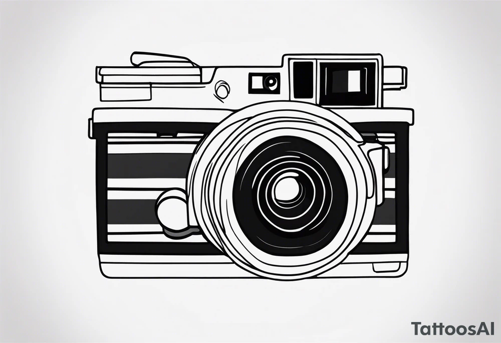A very simple, fine-lined polaroid picture tattoo idea