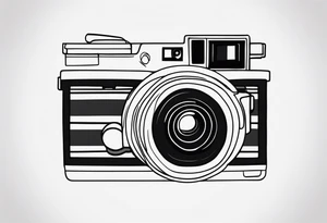 A very simple, fine-lined polaroid picture tattoo idea