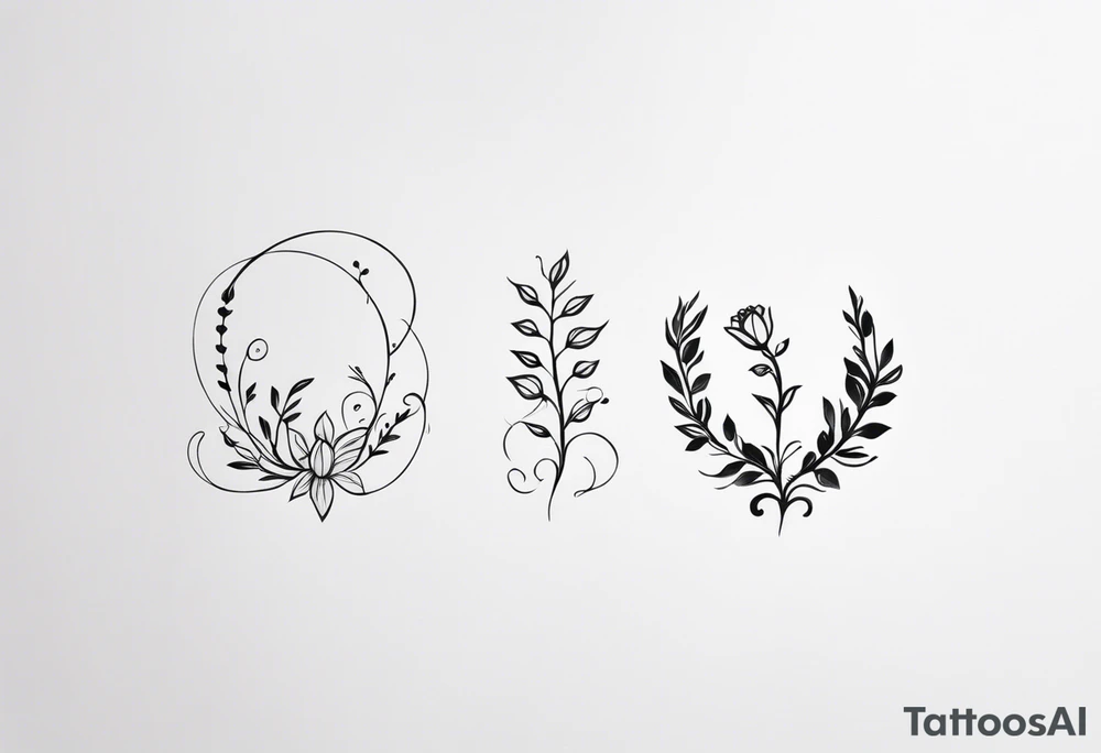 Matching friend tattoos, floral, vines, tiny and minimal, for side of rib tattoo idea