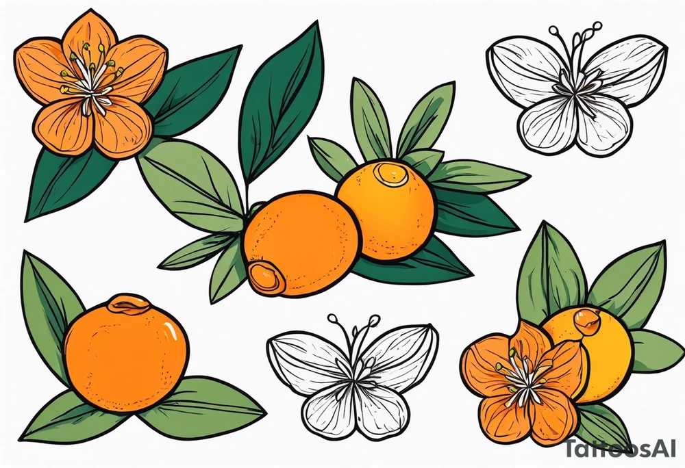 Azaleas and kumquats. Symmetrical diamond shape for sternum. tattoo idea