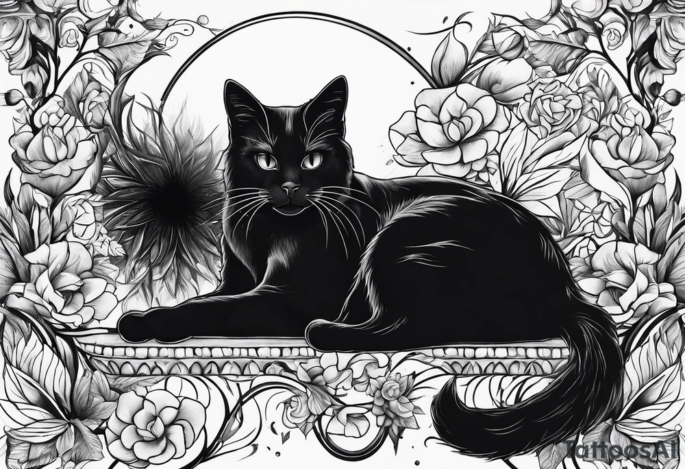 black cat tattoo idea