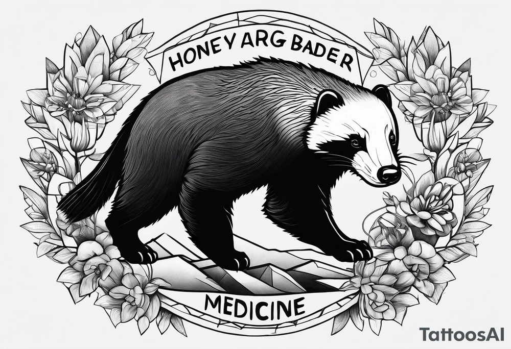 Honey badger and medicine tattoo idea