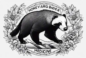 Honey badger and medicine tattoo idea