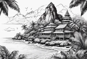 island background tattoo idea