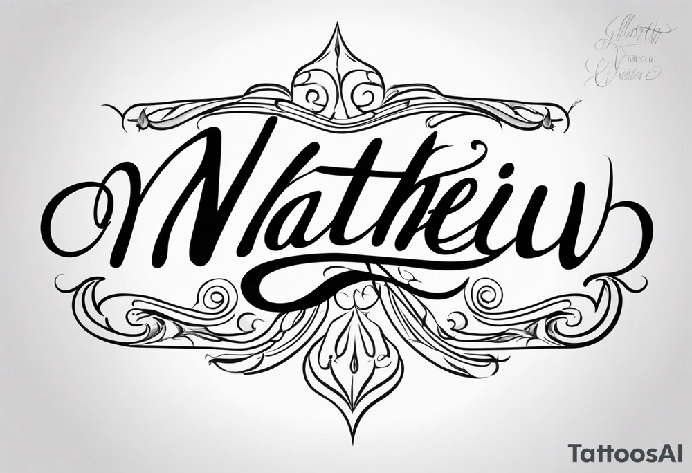 Matthew in cursive tattoo idea