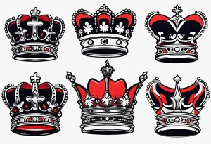 Simple crown. 2D. 5 points. tattoo idea