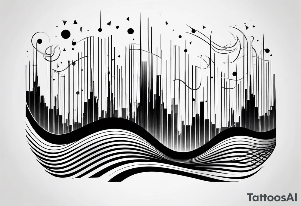 sound frequency in a waveform tattoo idea