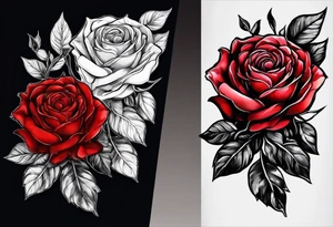 red rose, black background tattoo idea