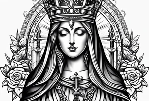 Immaculate heart of Mary with swords or spears going through it tattoo idea