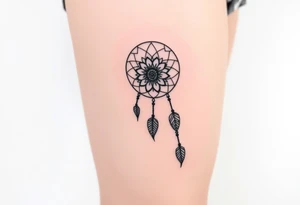 Flower dreamcatcher tattoo idea