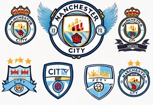modified Manchester City football club logo or crest with creative background tattoo idea